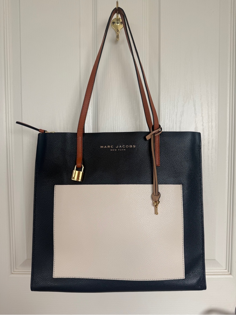 MARC JACOBS GRIND COLORBLOCK LEATHER TOTE NWOT